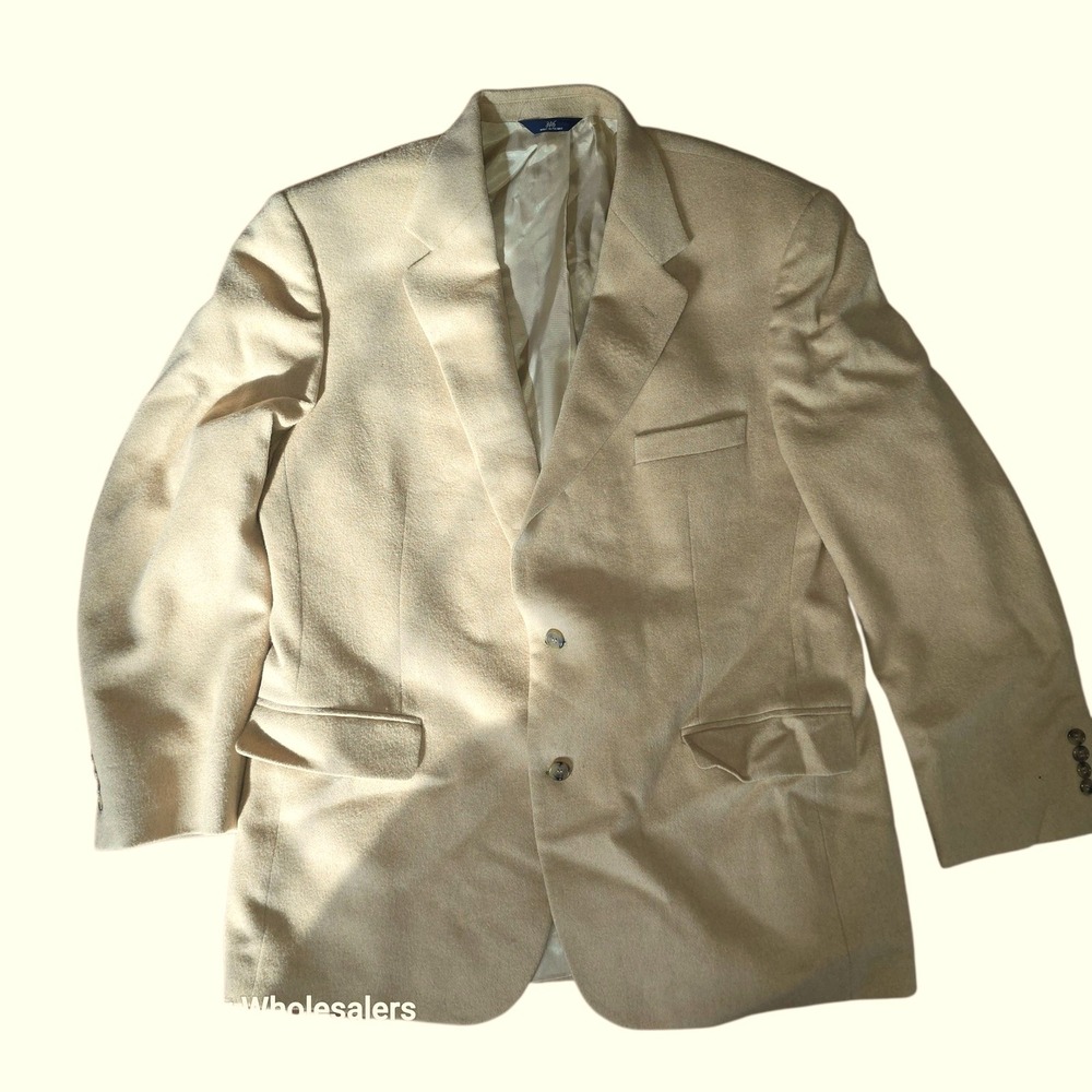 Brooks Brothers 346 Mens Camel Hair Blazer Jacket Sport Coat Beige 43R